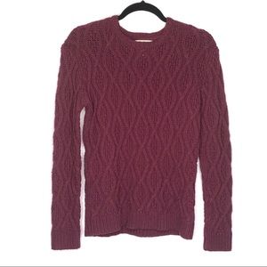 Ruby Moon Cable Knit Sweater Purple Medium